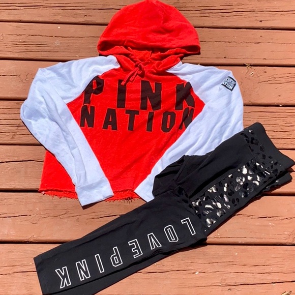 HTF RARE PINK VS Ultimate Yoga Pant/Hoodie Set NEW & Maroon Cheetah Pullover